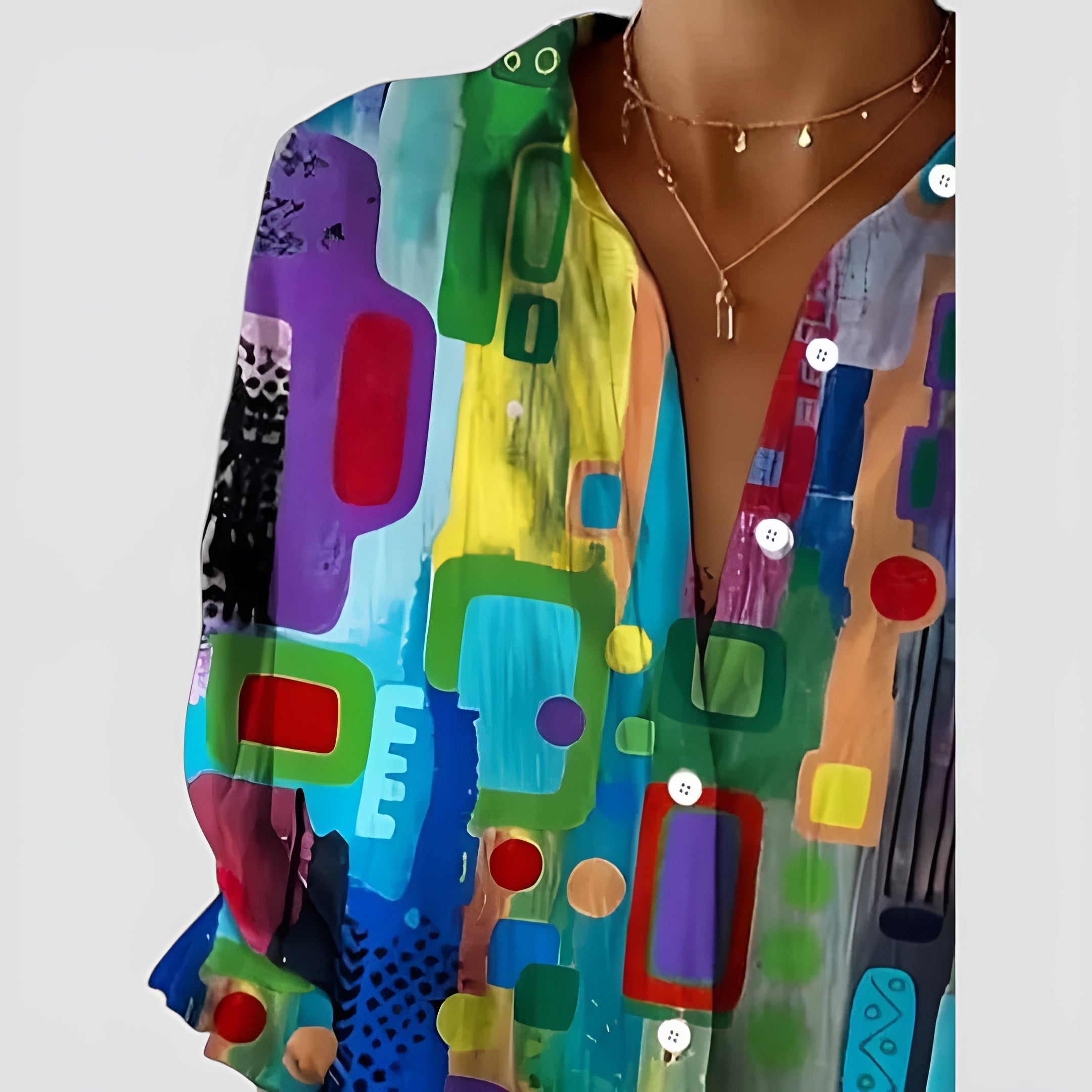 Edna™ Blouse met Geometrisch Patroon