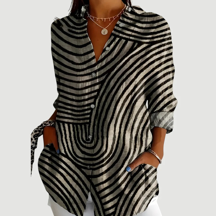 Edna™ Blouse met Geometrisch Patroon