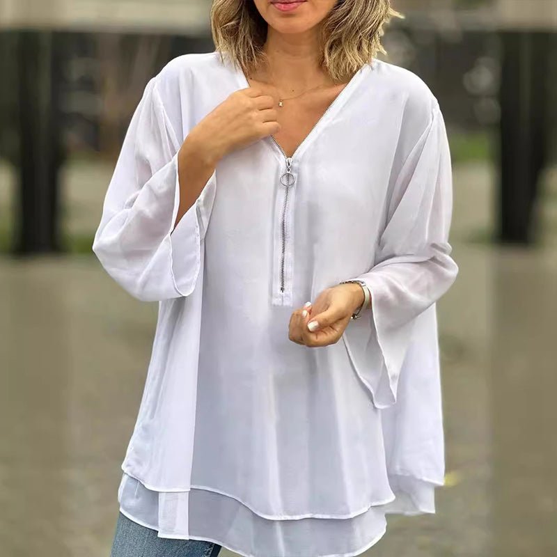 Aria | Lichtgewicht Blouse met Rits