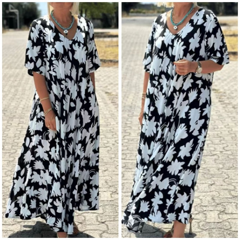 Sanne – Maxi Jurk met V-hals