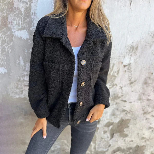 Noémie™ – Korte Wollen Jas met Revers