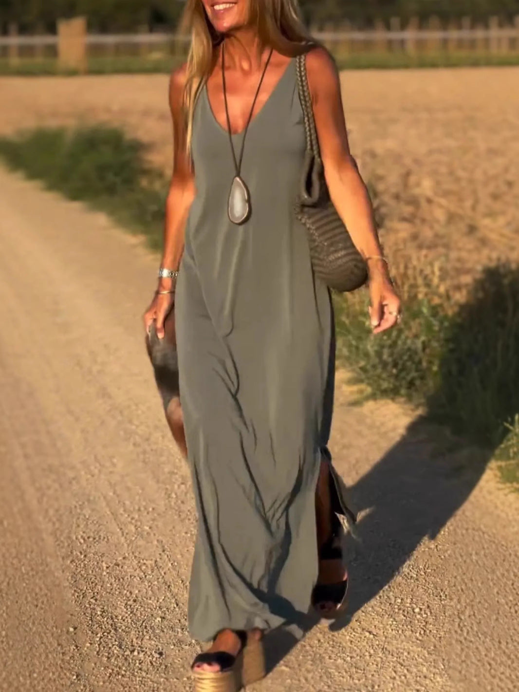 Evelyne – Elegante Mouwloze Maxi Jurk