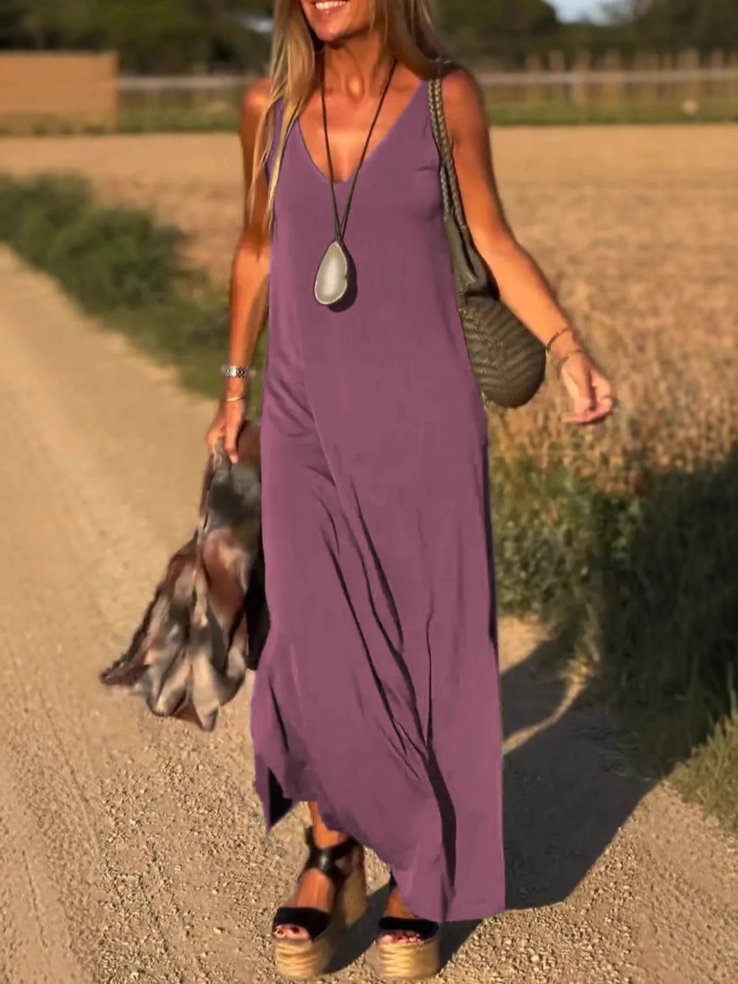 Evelyne – Elegante Mouwloze Maxi Jurk