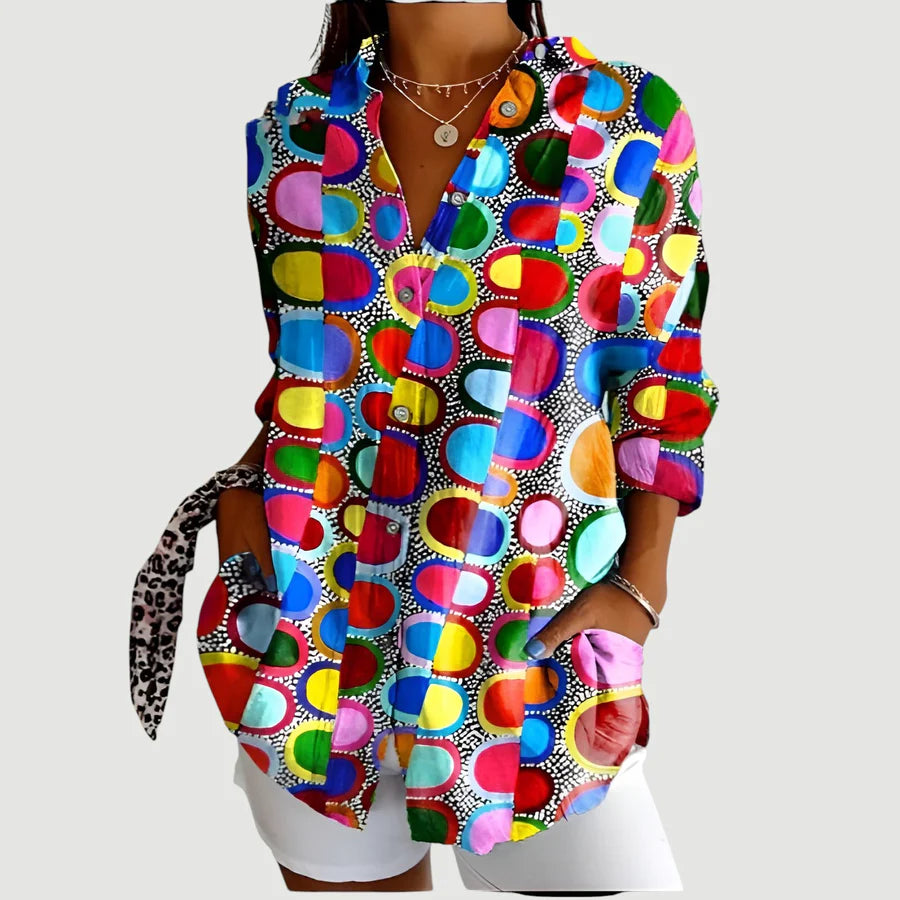 Edna™ Blouse met Geometrisch Patroon